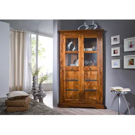 Massivmoebel24 Eckschrank Akazie 108 x 183 x 57 cm Braun