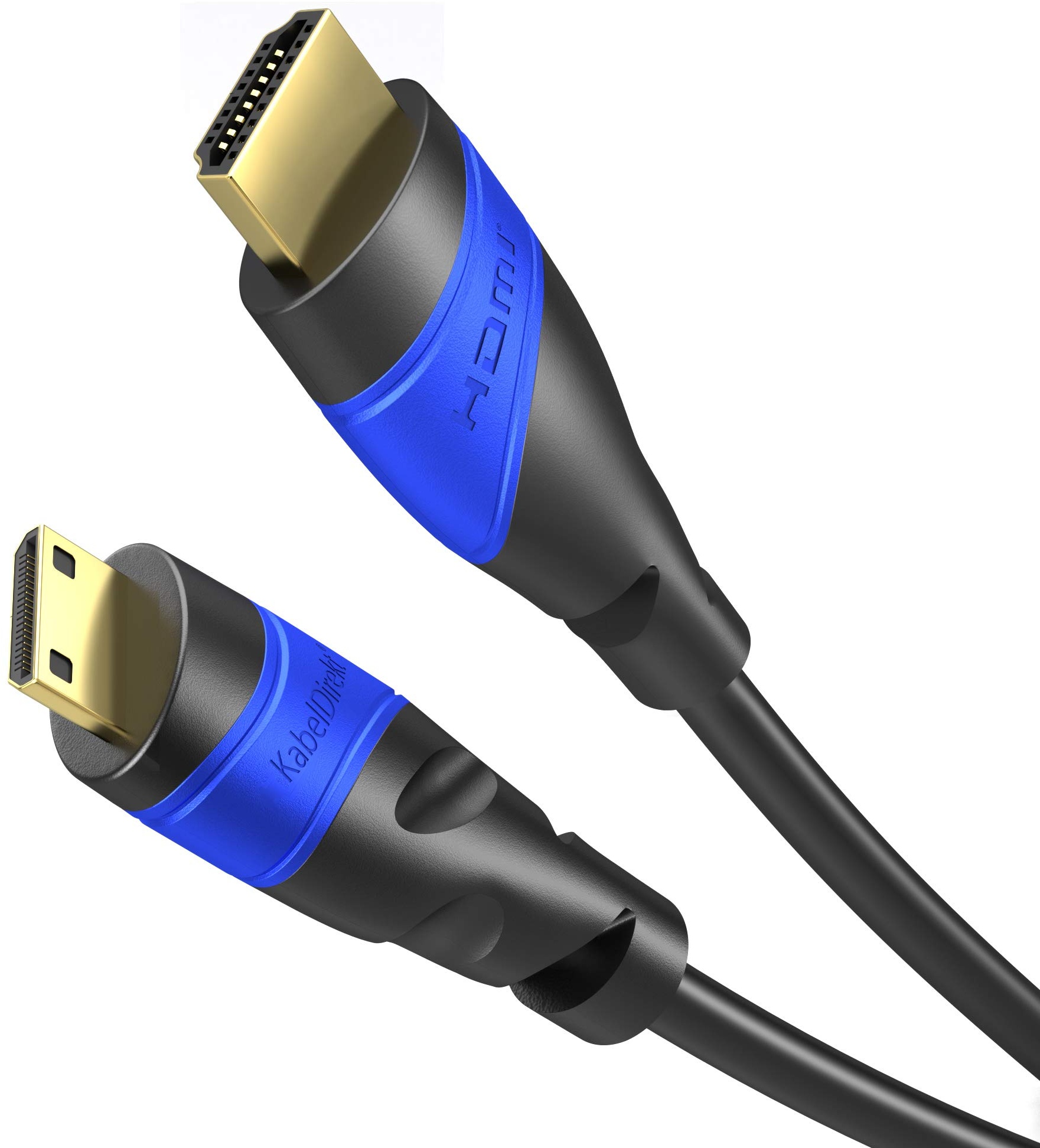 KabelDirekt – Mini-HDMI-Kabel, bruchfest konstruiert – 3m (HDMI zu Mini-HDMI, bidirektional, 4K@60Hz für Ultra HD, HDMI 2.0/1.4, High Speed mit Ethernet, für Tablets/Kameras/Camcorder, schwarz)