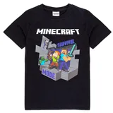 Minecraft Survival Mode T-Shirt für Kinder/Kinder 13-14 grau/schwarz