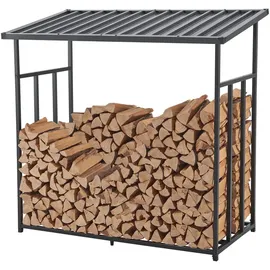 casa.pro Brennholzregal Yakutat Metall 145 x 143 x 70 cm Schwarz