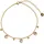 FIRETTI Fußkette mit Anhänger FIRETTI "Schmuck Geschenk Körperschmuck Kreise Kugeln", gold (gelbgoldfarben, kristallweiß, kristallweiß), Fußketten, Damen, Edelstahl, mit Zirkonia (synth.)
