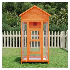vidaXL Vogelkäfig Voliere 91,5 x 53 x 170 cm braun