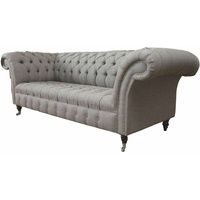 JVmoebel Chesterfield-Sofa, Sofa Chesterfield 3 Sitzer Wohnzimmer Klassisch Design Sofas grau