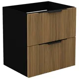 duschspa Waschtisch Unterschrank Waschtischunterschrank Waschbeckenunterschrank Badschrank, 50-120cm Hängeschrank, Matt / Hochglanz schwarz 50 cm x 52 cm x 38.8 cm