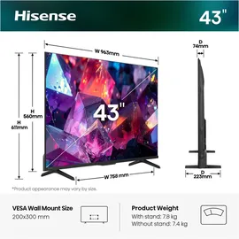 Hisense 43E7S PRO 43" Hi-QLED 4K Smart TV