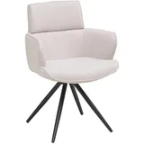 Livetastic Armlehnstuhl, Beige, Metall, Textil, Drehkreuz, 62x89x62 cm, Esszimmer, Stühle, Esszimmerstühle, Armlehnenstühle