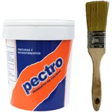 PECTRO Weiße Feuchtigkeitsschutz Farbe 750 ml - Kit mit Pinsel - Anti-Feuchtigkeit Farbe - atmungsaktive wandfarbe weiß Innen und Decken für Badezimmer Küche Keller