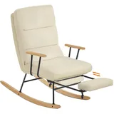 songmics home Schaukelsessel Fleece 4-fach verstellbare Rückenlehne 70 x 100 x 80 cm Kamelbraun