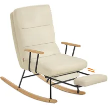 songmics home Schaukelsessel Fleece 4-fach verstellbare Rückenlehne 70 x 100 x 80 cm Kamelbraun