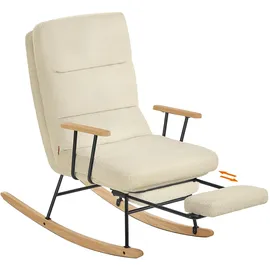 songmics home Schaukelsessel Fleece 4-fach verstellbare Rückenlehne 70 x 100 x 80 cm Kamelbraun