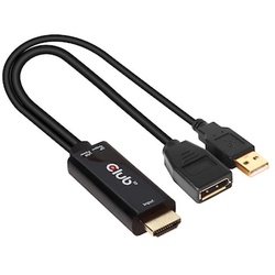 Club 3D Adapter aktiv HDMI auf DisplayPort 1.2 4K60Hz St./Bu. schwarz