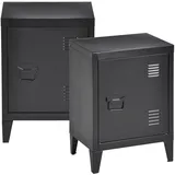 [en.casa] Nachtschrank Inari 40 x 30 x 57 cm Schwarz