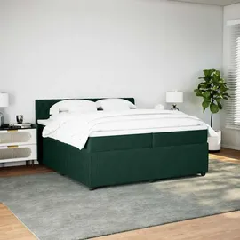vidaXL Boxspringbett 200 x 200 cm Dunkelgrün