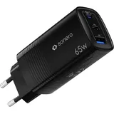 Sonero USB-C & USB-A Ladegerät, 3 Port - 65W PD - Schwarz