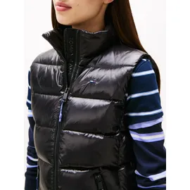 Tommy Hilfiger Tommy Jeans Damen Weste Slim Zip Print Down mit Stehkragen, Schwarz (Black), XS - XS
