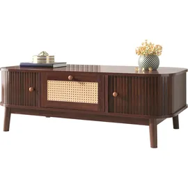 stilvora Couchtisch Rattan Natur MDF 110 x 38,5 x 55 cm