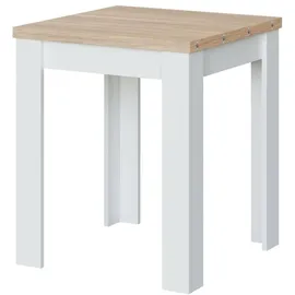 Dmora Ausziehbarer Tisch Dkuavit, Klappbarer Esstisch mit Buchöffnung, Klappbarer Hilfstisch, 67x67/135h79 cm, Weiß und Eiche - Weiß