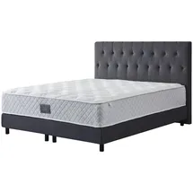 V6 Boxspringbett Modell 211 mit Taschenfederkernmatratze - Schwarz