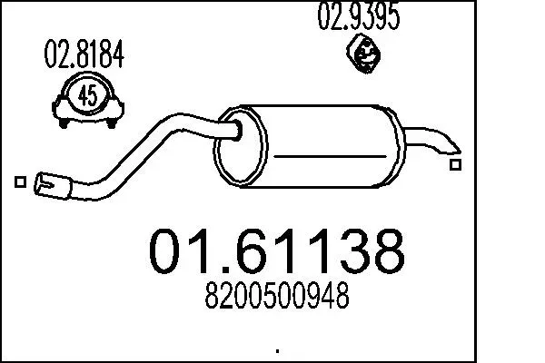 MTS Endschalldämpfer 0161138 für RENAULT
