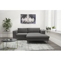 Ecksofa DOMO COLLECTION "Modica kompakt und elegant, Breite 244, L-Form", grau, B:244cm H:83cm T:173cm, 100% Polyester, Sofas, Ecksofa, moderne Optik mit extrabreiter Recamiere, auch in Cord