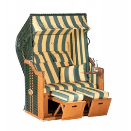 SonnenPartner Strandkorb Rustikal 250 PLUS PVC-KS grün, Nord. Fichte