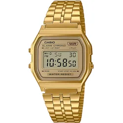 Chronograph CASIO VINTAGE, gold (goldfarben, gelbgoldfarben), Armbanduhren, Damen, Quarzuhr, Armbanduhr, Damenuhr, Herrenuhr, Digitaluhr,Edelstahlarmband