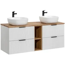 petits-meubles Doppelwaschtisch 140,8 x 59 x 46 cm Weiß