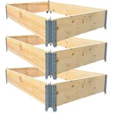 Lefeld Hochbeet Aufsatzrahmen Palettenrahmen Gartenbeet steckbar faltbar 120x80cm 3tlg