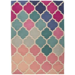 Kadima Design Moderner Luxus-Teppich `Derwent Josie` mit geometrischem Muster. 80x150 cm
