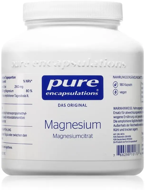 Pure Encapsulations Magnesiumcitrat Kapseln mit Mineralien 180 KAP