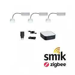 Paulmann 5182 Bundle Smart Home smik Gateway + 3x LED Modul Einbauleuchte RGBW