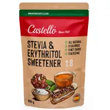 Stevia + Erythrit 1:8 Süßstoff | 1g = 8g Zucker | 100% Natürlicher Zuckerersatz - 0 Kalorien - 0 Glykämischer Index - Keto und Paleo - 0 Netto-Kohlenhydrate - Kein GVO - Castello since 1907-850 g