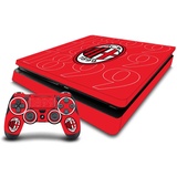 Head Case Designs Offizielle AC Milan 1899 Schwarzes Logo Kunst Matte Vinyl Haut Gaming Aufkleber Abziehbild Abdeckung kompatibel mit Sony Playstation 4 PS4 Slim Console and DualShock 4 Controller