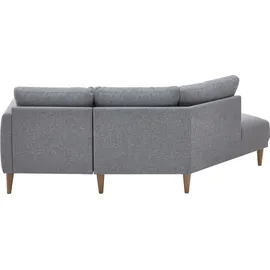 Atlantic Home Collection 2,5-Sitzer "Elvis", grau (saltnpepper), B:220cm H:80cm T:127cm, 79% PES; 21% PP, ATLANTIC HOME COLLECTION, Sofas, Polsterecke mit offenem Ende im skandinavischen Stil, Massivholzfüße