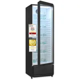 Exquisit GKS5260-GT-431D Getränkekühlschrank 280 l mit LED, Umluft, 5 verstellbare Ablagen, Schwarz
