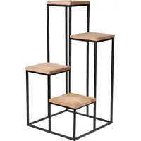 Spetebo Blumentreppe mit 4 Ablagen 67 x 34 cm Schwarz