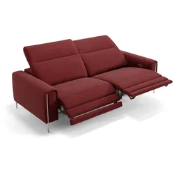 Stoff 3-Sitzer BELLAGIO Sofagarnitur Relaxsofa - Rot