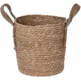 Aufbewahrungskorb BASKO, Braun - 23 x 23 cm - Rattan - mit Tragegriffen