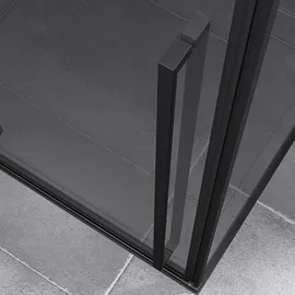 SoGood doporro Duschkabine Duschabtrennung Schwarz ESG-Sicherheitsglas Klarglas inkl. beidseitiger Easy-Clean-Beschichtung Ravenna64