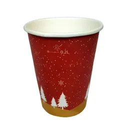 2000 Glüchwein Becher, Heißgetränkebecher Pappe xmas 0,2l (8oz)