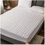 Matratzenauflage Allergiker Baumwolle Matratzenschoner 90x200cm, 180x200cm wohnTRAUM24, Waschbar Anti Milben Allergiker Matratzenauflage mit Rundumbezug weiß 180 cm x 200 cm