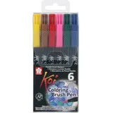 Sakura Pinselstift Koi Coloring Brush, 6er Etui, Grundfarben