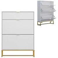 Uev Schuhschrank mit 2 Klappen und 1 Schublade, Schuhregal