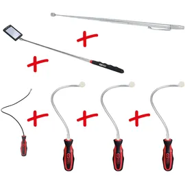 KS Tools Flexibler und Teleskop-Magnethalter und Inspektionsspiegel-Satz, 6-tlg (550.1090)