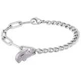 Lacoste CROCODILE Armkette Edelstahl rosa 19 cm