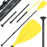 Kesser KESSER® Paddle - 3-teilig für Kayak SUP Stand-Up Paddling Board Stechpaddel, Verstellbar Teleskop 165cm-215cm Aluminum für Stand Up Paddel Kajakfahren Surfboard Boot Anti-Rutsch Stecksystem