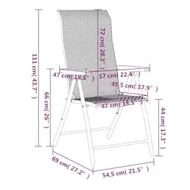 vidaXL Gartenstuhl 59,2 x 92,2 x 28,3 cm braun 2 St.
