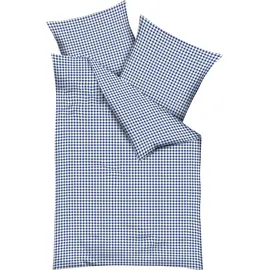 KAEPPEL Biber Bettwäsche Vichy Karo blau (Duvetbezug, 80x80 cm + 1 Kissenbezug 80 x 80 cm