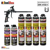 Brandschutzschaum B1 Bauschaum 4x 750ml 2x Reiniger Montageschaum Schaum Pistole