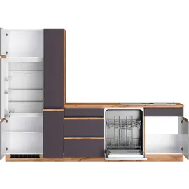 kochstation Winkelküche L-Form 240 x 270 cm grau